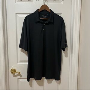 Walter Hagen Black Striped Polo Golf Shirt Casual Style Easy Care